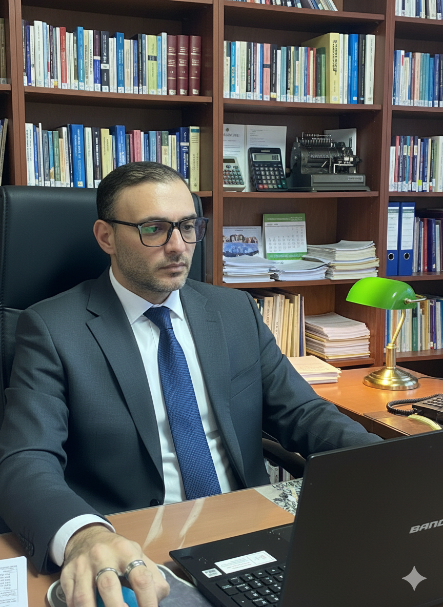 Contador profesional en su oficina